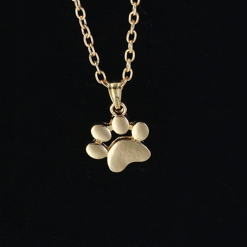 Woozu nouvelle mode mignon animaux de compagnie chiens empreintes patte chaîne pendentif colliers et pendentifs bijoux pour femmes pull collier