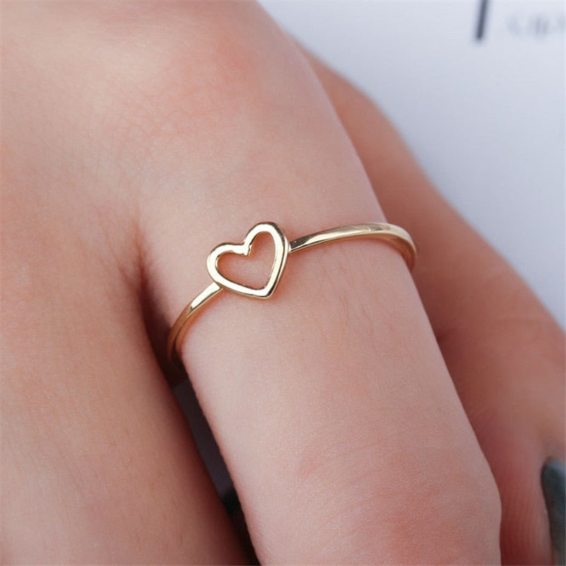 Woozu mode Simple amour anneaux pour femmes couleur or blanc bijoux de mariage dames cadeaux 2019 nouveautés livraison directe